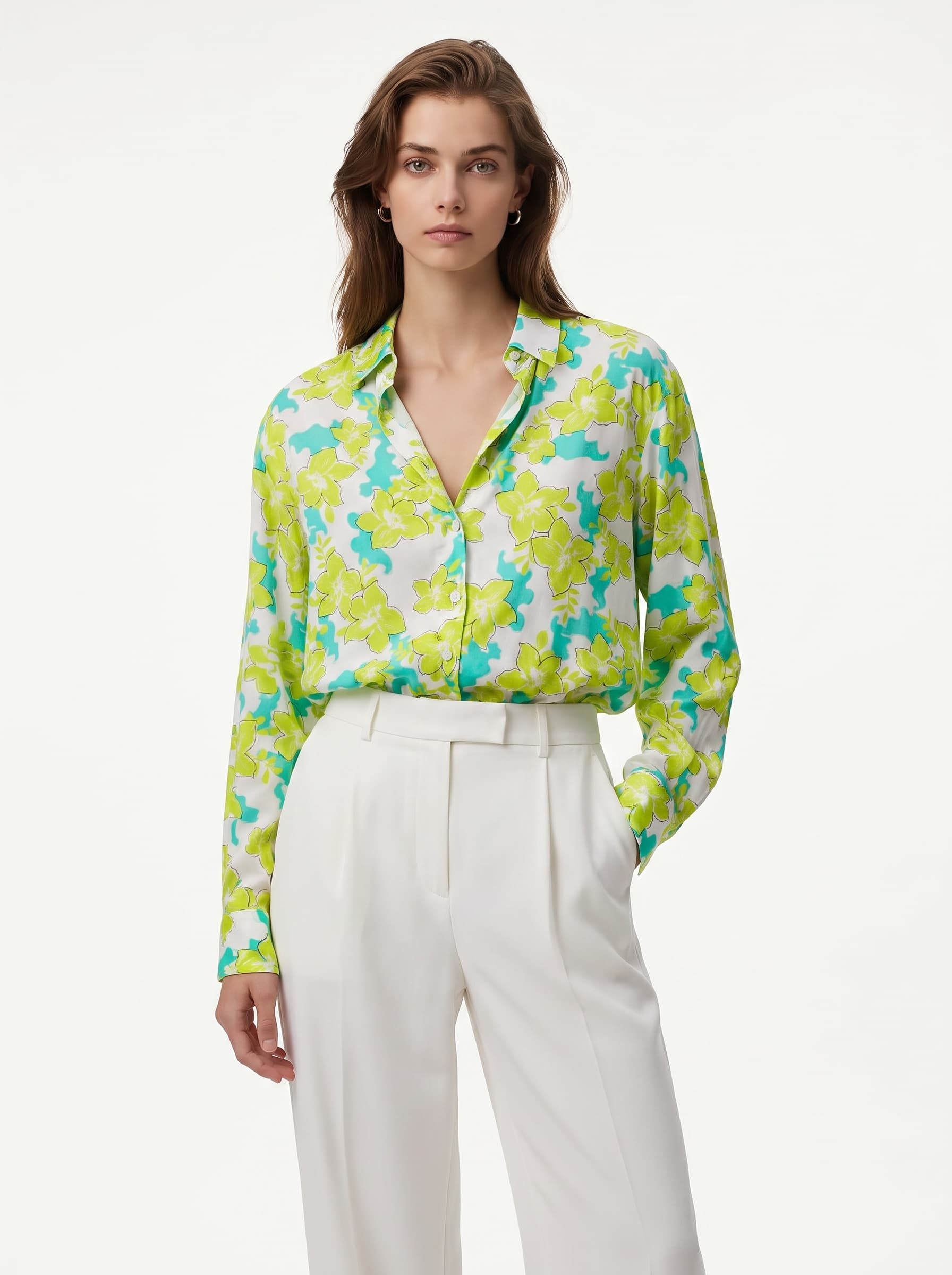 Lime Bloom Floral Shirt